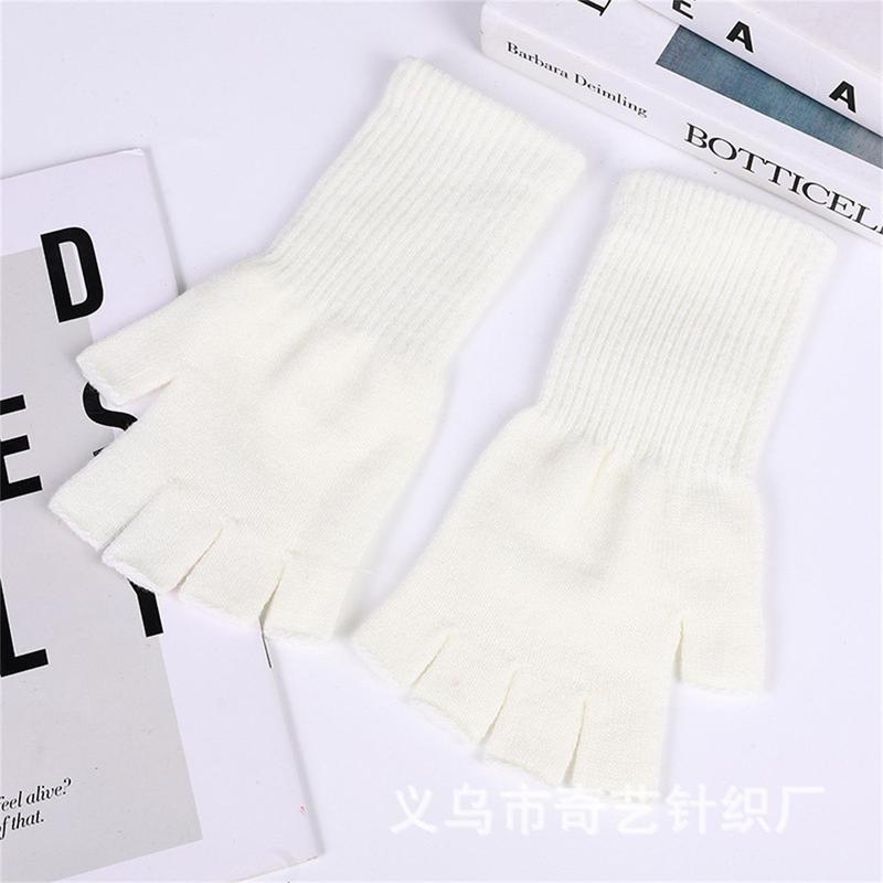 Product Introduction of Sports Gloves Knitted Extended Wrist Half Finger Gloves  [OUTU] 19