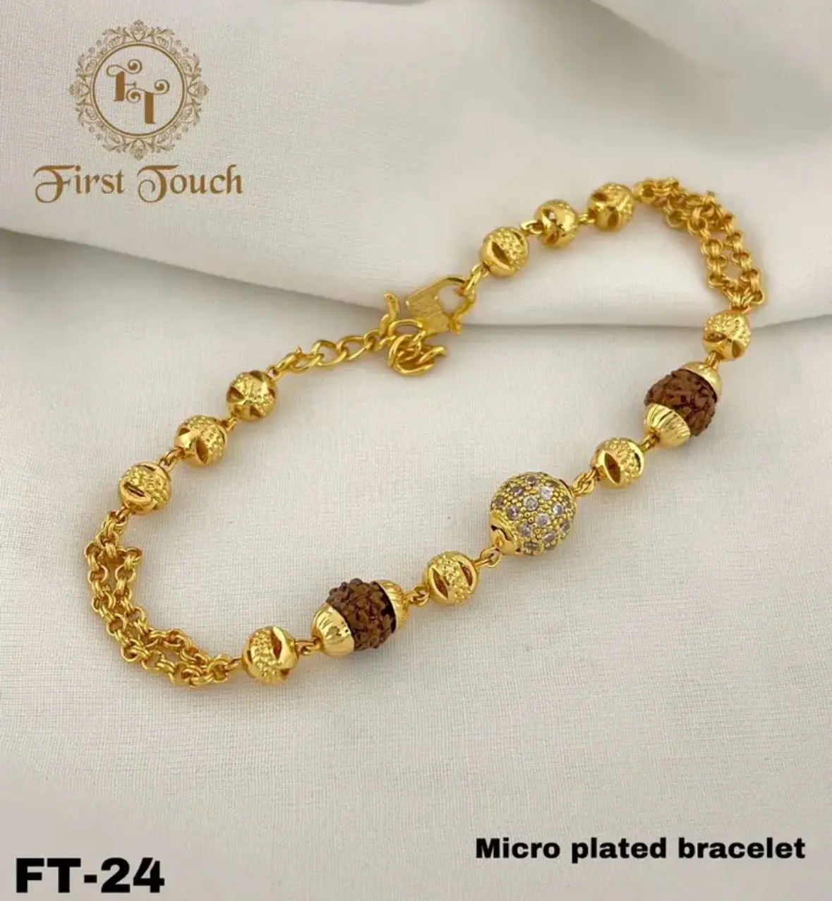 GOLD PLATED RUDRAKSHA BRACELET