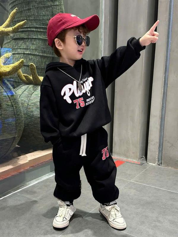 Set bộ quần áo thu đông bé trai 14-52kg mẫu nỉ chữ PLAYER. Chất liệu ấm áp co dãn. DH12