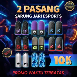 BlueWow FF Fire Series Serat Perak Gaming Finger Sleeve 2 Pas – Anti Keringat, Breathable, High Sensitivity untuk PUBG MLBB