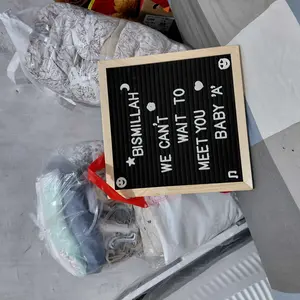 【Halo】Papan Nama Bayi / Letter Board Kekinian 10x10 inches Dekorasi /Felt Letter Board Set rumah