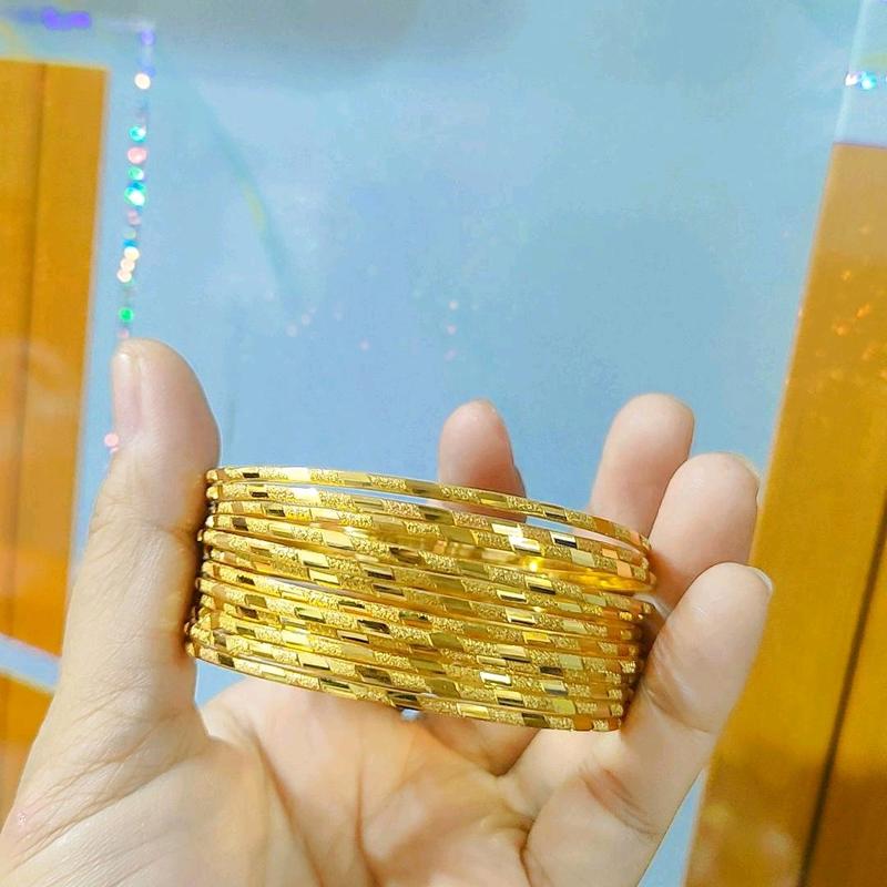 gelang kroncong set 12 motip bambu 6 motip cantik maret edisi eid mubarok mewah Emas Gold 2