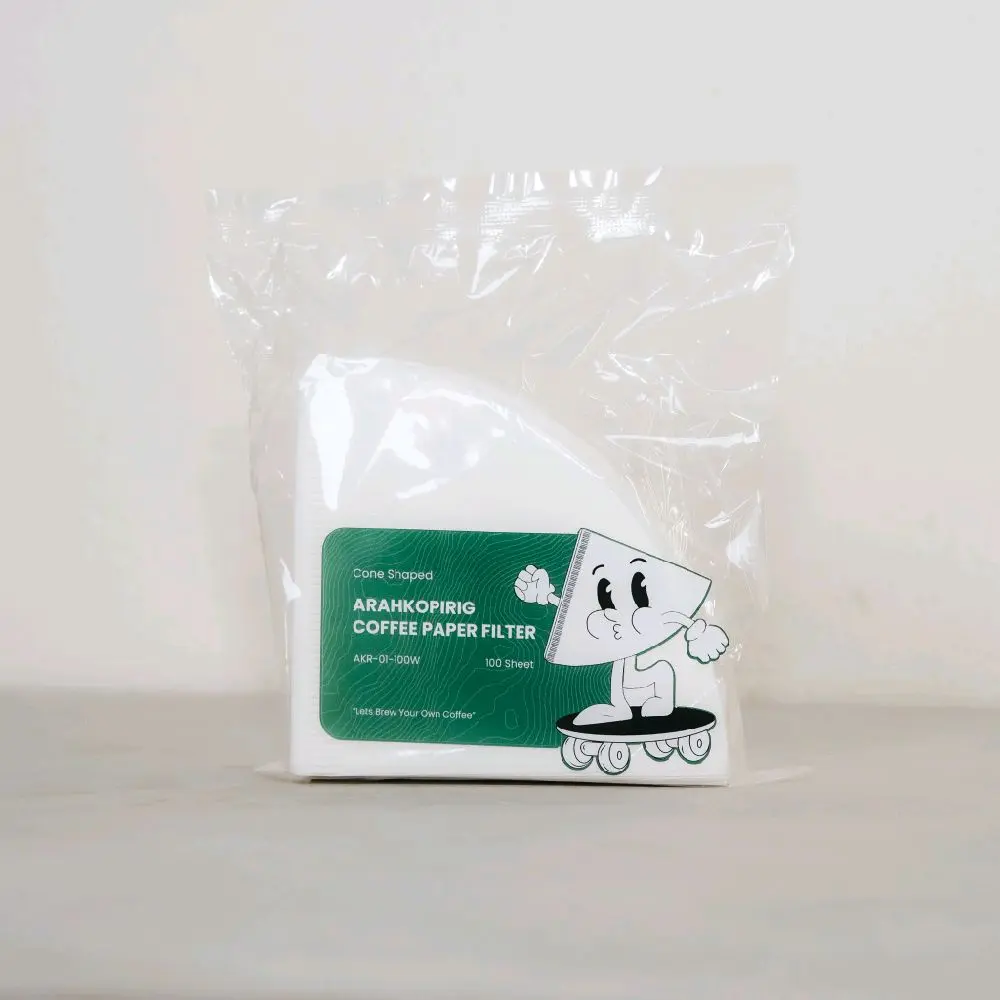 Arahkopirig V60 Coffee Filter Paper 01 White 100 pcs/pack AKR-01-100W