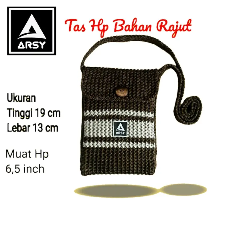 Tas hp rajut selempang wanita Anyaman 2