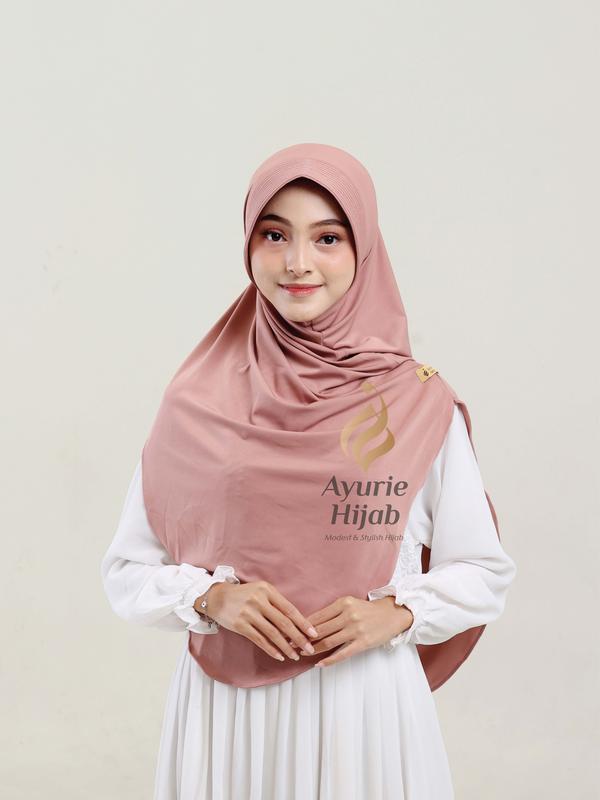 AYURIE - Mala Instan Hijab Ped Syar'i Jersey Premium Oval Simpel langsung Slup Kerudung Nyaman Adem Anti Ribet Mulsim Khimar Sporty 5