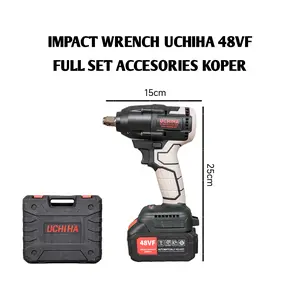 UCHIHA Mesin Bor Pembuka Baut Baterai Cordless 48VF UC-88 VF Small Ban Roda Ori Impact Wrench Brushless Racing 500Nm Max Torque 48Vf Fullset Acessories