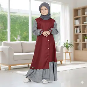 Fakhira gamis//gamis anak katun toyobo mix katun madinah//gamis anak 2-13 tahun//gamis anak premium Muslim Dress Syari Wanita Cewek