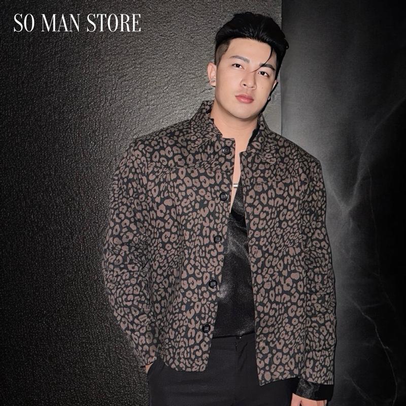 Áo Khoác Nam Kaki Beo Đi Tiệc Đứng Phom Cầu Vai Sang Trọng Áo May Một Lớp Vải Thương Hiệu SO MAN..07