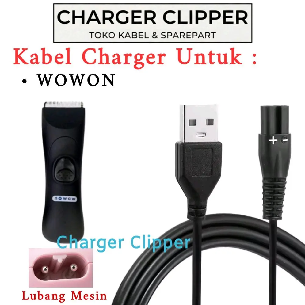 Kabel Charger Wowon Trimmer Pengisi Daya Mesin Cukur Wowon Charger Clipper #M