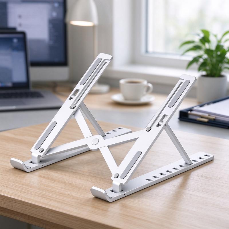 Chân đế laptop bằng nhựa có 10 mức điều chỉnh, độ chịu tải tốt và tính chất chống trượt.