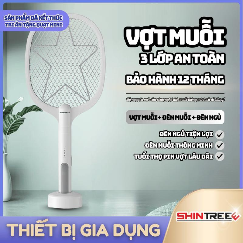  Vợt Muỗi Thông Minh SHINTREEE Để Bàn Kiêm Đèn Bắt Muỗi Tự Động 2 Trong 1 Bảo Hành 12 Tháng 