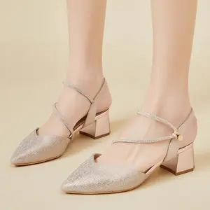 Muchu - Alyna Sandal Heels 5 cm / Sandal Vintage Tali Mutiara / Heels Pesta HM 17 Sendal Sendal