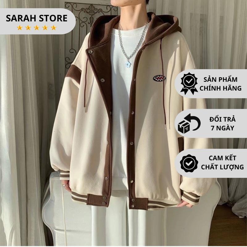 Áo Khoác Hoodie Nút Bấm Tay Dài Phú Hợp Nam Nữ Chất Nỉ Bông Dày Mịn - Sarah Store