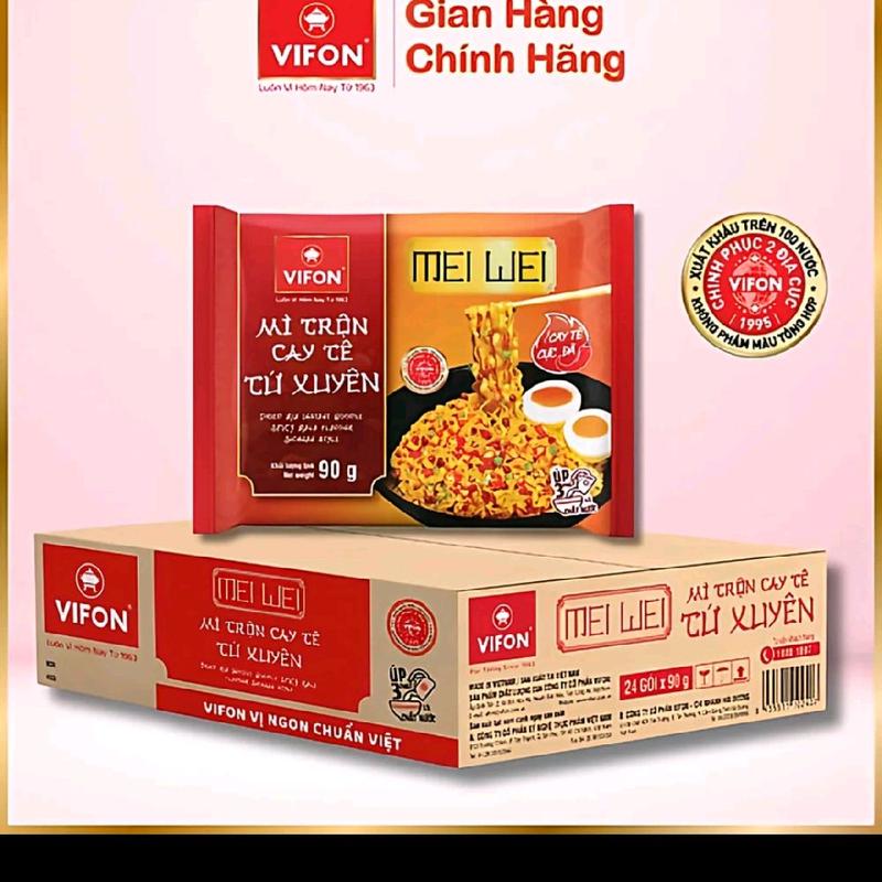 VIFON MÌ TRỘN CAY TỨ XUYÊN wei wei 90g - MÌ NGON HƯƠNG VỊ CAY ĐẶT BIỆT SÉT 1 THÙNG 24 GÓI