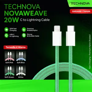 Technova Braided Series Kabel Charger USB C to Lightning untuk iPhone 11 12 13 14 Airpods, iPad - Cable Ponsel