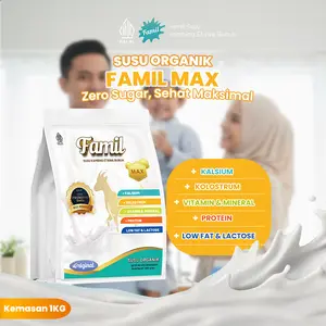Susu Kambing Etawa Bubuk Murni Tanpa Gula Organik Super Premium 1000Gram 1Kg Original Non Sugar Lebih Sehat dan Berkualitas Rendah Laktosa Kaya Vitamin Mineral serta Kalsium Famil Max Halal BPOM