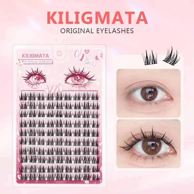 Lông Mi Giả, KILIGMATA, 10 Hàng, Trông Tự Nhiên, Có Ngọn Lúa Mì Dày, 10-13mm, Manga Tự Nhiên, Dung Lượng Lớn, Dễ Sử Dụng, Chất Lượng Cao, Có Thể Tái Sử Dụng, Thích Hợp Cho Mắt, [Giao Hàng Cùng Ngày] 1