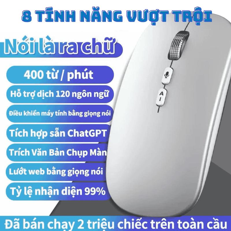 Chuột SOONID AI, Nói Ra Chữ ,Chuyển Giọng Nói Thành Văn Bản, Dịch Thuật Đa Ngôn Ngữ, Chat GPT, Phiên Dịch,Có AI, Không Dây, Bluetooh, Sạc Pin | BigBuy360 - bigbuy360.vn