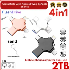 Y03 Flashdisk 2TB OTG 4 in 1 For i Phone 6/15 USB 3.0 Micro + Type C + Lightning / 4 in 1 USB