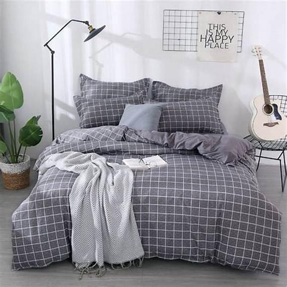 Full Set Bed Cover Disperse King Size 180x200 Motif Kotak Aesthetic Bedcover 1