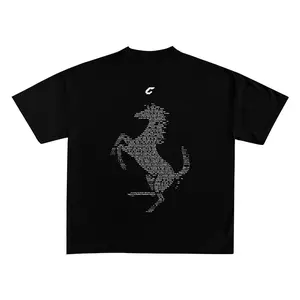 Gaya jalanan CombedCOUNTDOWN Kaos Boxy Oversize Tshirt 16s F1 Ferrari Cavallino Rampante V3 - Black Unisex ehcshkvhlv