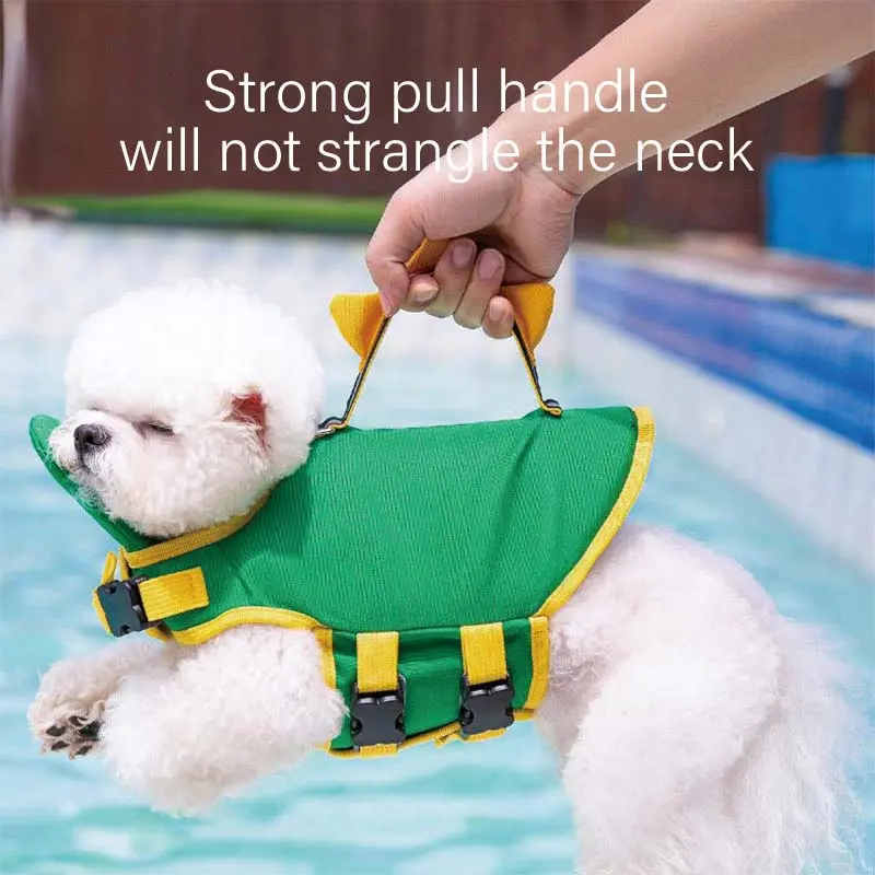 Cute Dinosaur-shape Dog Life Jacket Summer Swimwear Pet Small and Medium Dogs Water Play Special Buoyancy Clothing husky
