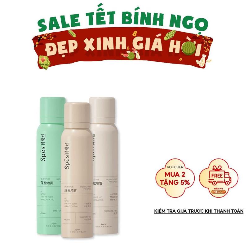  Dầu gội khô SPES dạng xịt 3 tầng hương dưỡng tóc tạo phồng cấp tốc hút dầu không bết dính giữ nếp 8h 