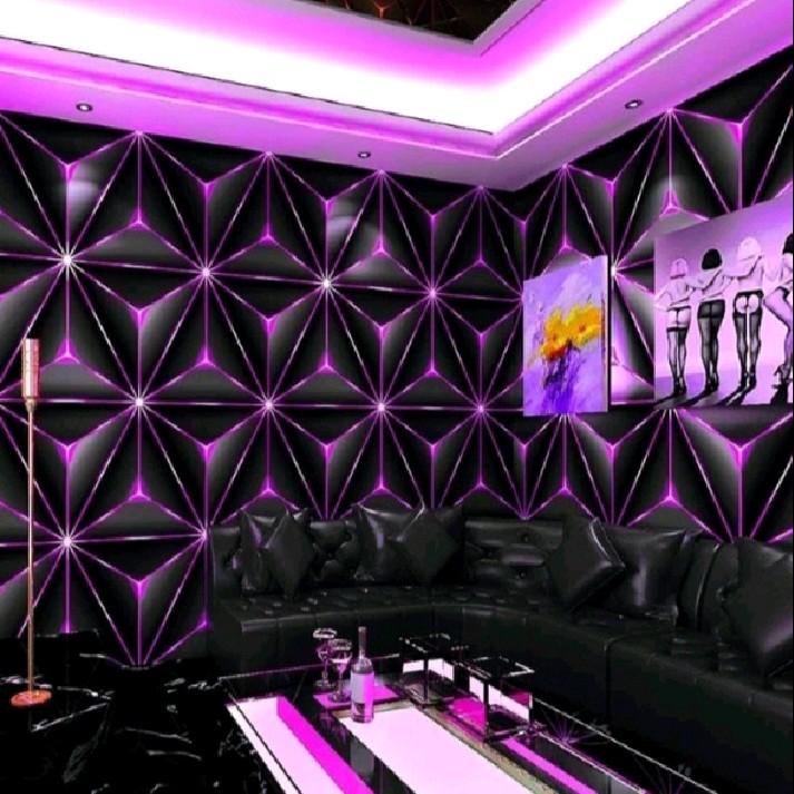 COD Wallpaper Sticker Dinding Kristal 3D Ungu Biru Kuning Dekorasi Ruangan Ruang Tamu Kamar Tidur Elegan Aesthetic Mewah Terjangkau motif 4