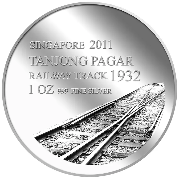 999 Pure Silver | 1 Oz SG Tanjong Pagar Railway Track Silver Medallion