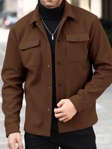 Abrigo de lana simple para hombre, diseño casual y a la moda, adecuado para el trabajo o para salir, ropa de abrigo ligera para elevar el estilo de tu armario