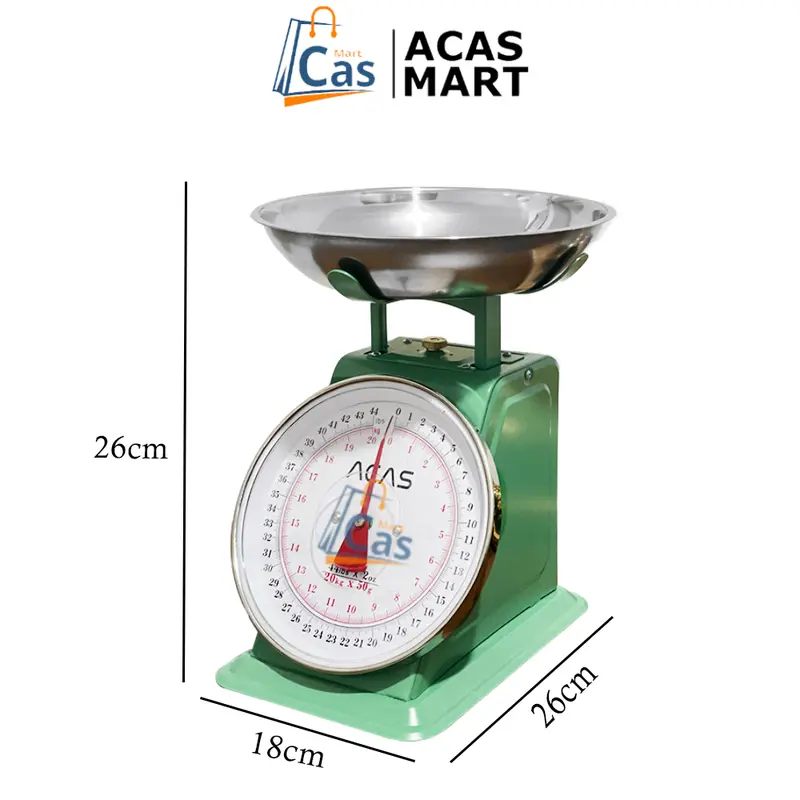 AM RH-QE Timbangan Analog 10kg 20kg 30kg Timbangan Duduk Meja Manual Jarum  Hijau Datar Rata Mangkok 10 kg 20 kg 30 kg Buah Sayur Daging Kitchen Scale 4