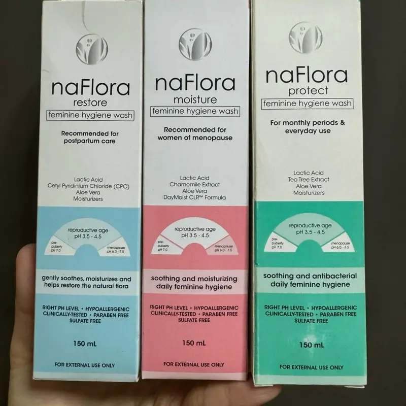 Naflora Feminine Wash Moisture,Protect,Restore Ob-gyne 60ml,150ml,250ml