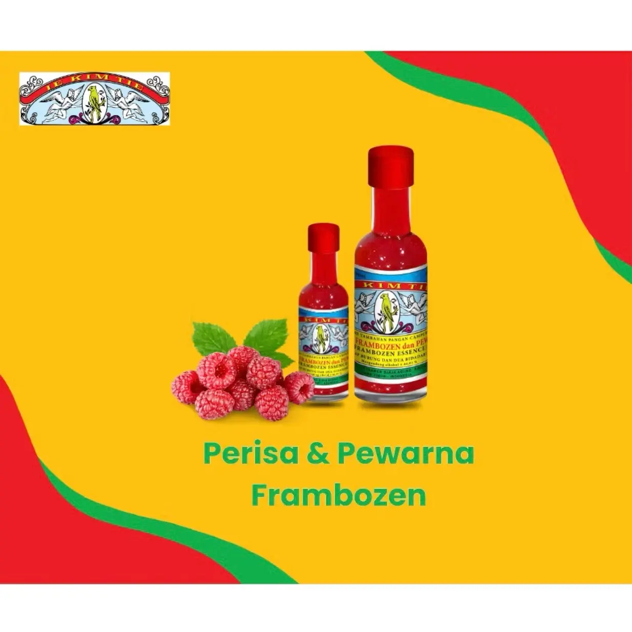 BURUNG DAN DUA BIDADARI (B&2B) - Perisa Frambozen 12ml, 40ml | BPOM, Halal, Food Grade untuk Kue, Minuman Beperisa, dan Kembang Gula