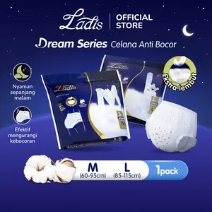 [1 PACK] LADIS Dream Series Pembalut Celana Menstruasi Size M/L [ISI 3PCS/PACK]  - Celana Menstruasi Anti Bocor, Lembut, dan Nyerap Cepat Menstruation Pants