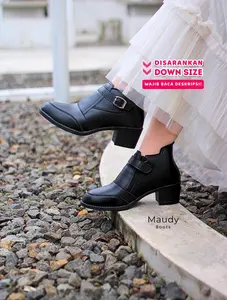 One Love Maudy Hitam Denim, Tan, Coklat, Latte Dan Putih - Sepatu Boots Wanita Formal - Shoes Heels 5Cm Sepatu Lebaran 2026
