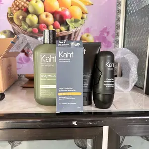 [KAHF BUNDLE 4IN1 PAKET PERAWATAN DAILY USE ESSENTIALS] Paket Personal Care (Face Wash + Sunscreen Moisturizer + Body Wash + Deodorant) - Wajah Cerah Tanpa Ketarik, Terlindungi dari UV, & Badan Bersih Bebas Keringat Seharian - Suitable for Daily  Use