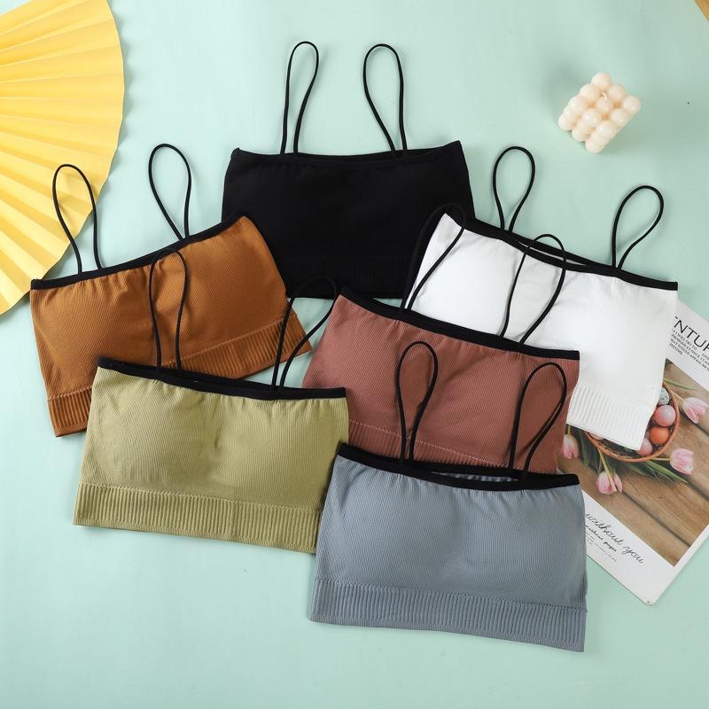 Summertop | BR587 Pakaian Dalam Bralette Casual  Tanktop Kemben Bra Singlet Crop Tali Bisa Dilepas Fashion Korea Wanita Atasan Cewek Bh tanktop Rompi 4