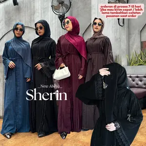 ( NEW 5.5 SHERIN ABAYA ) Black Abaya  Hitam Muslim Kombinasi Renda Tangan  by zainab collection
