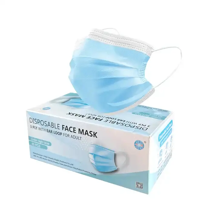 Face Mask Adult Mask 3Ply Blue Black Face Mask 3ply 50pcs Mask Hitam(With Box)