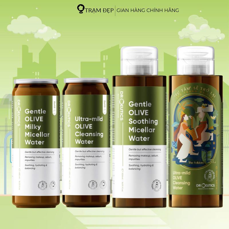 Tẩy Trang DrCeutics Ultra Mild Milky Olive Cleansing Water 310ml 480ml 500ml | TRẠM ĐẸP