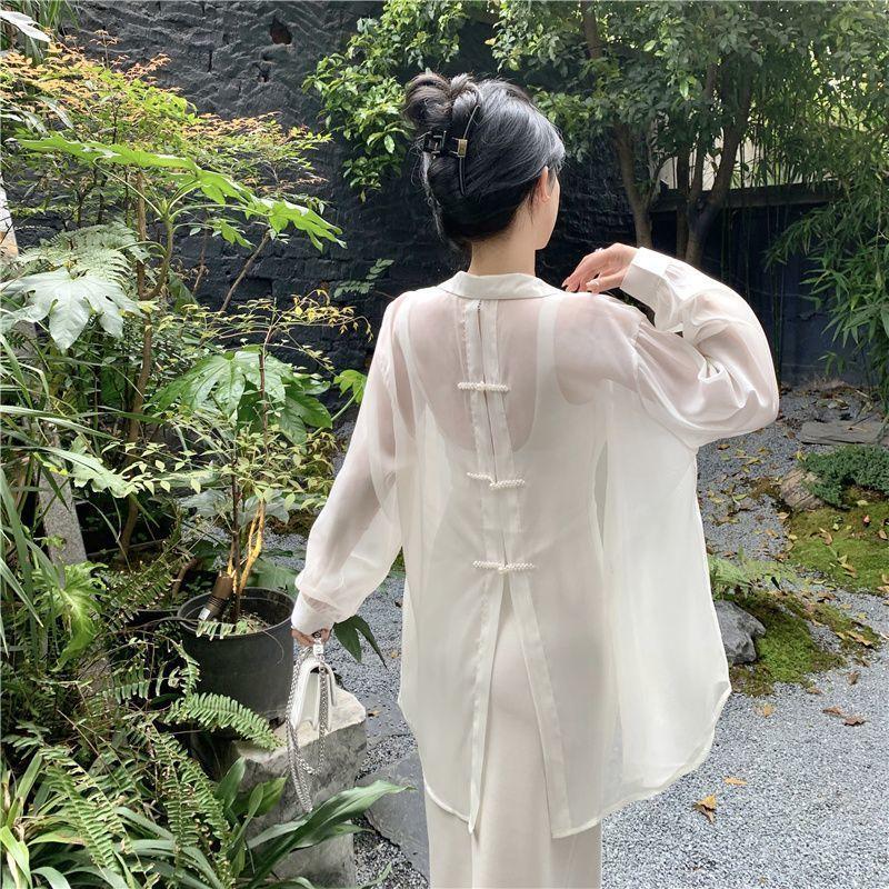 Product Introduction of Áo Khoác Sơ Mi Chống Nắng Phong Cách Trung Quốc Mới, Dành Cho Nữ, Mỏng Và Dài Tay, Áo Cardigan, Áo Mặc Bên Ngoài Mới Cho Mùa Hè, Áo Voan, 2023 Top Women Shirt 6