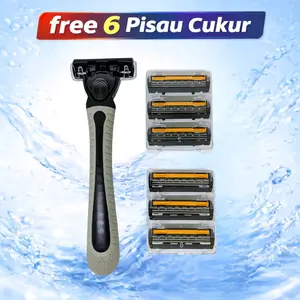 Alat Cukur Kumis Jenggot Janggut Pria dengan 6 Pengganti Blade Hasil Lebih Halus Nyaman Desain Ergonomis Material Berkualitas untuk Kenyamanan Optimal