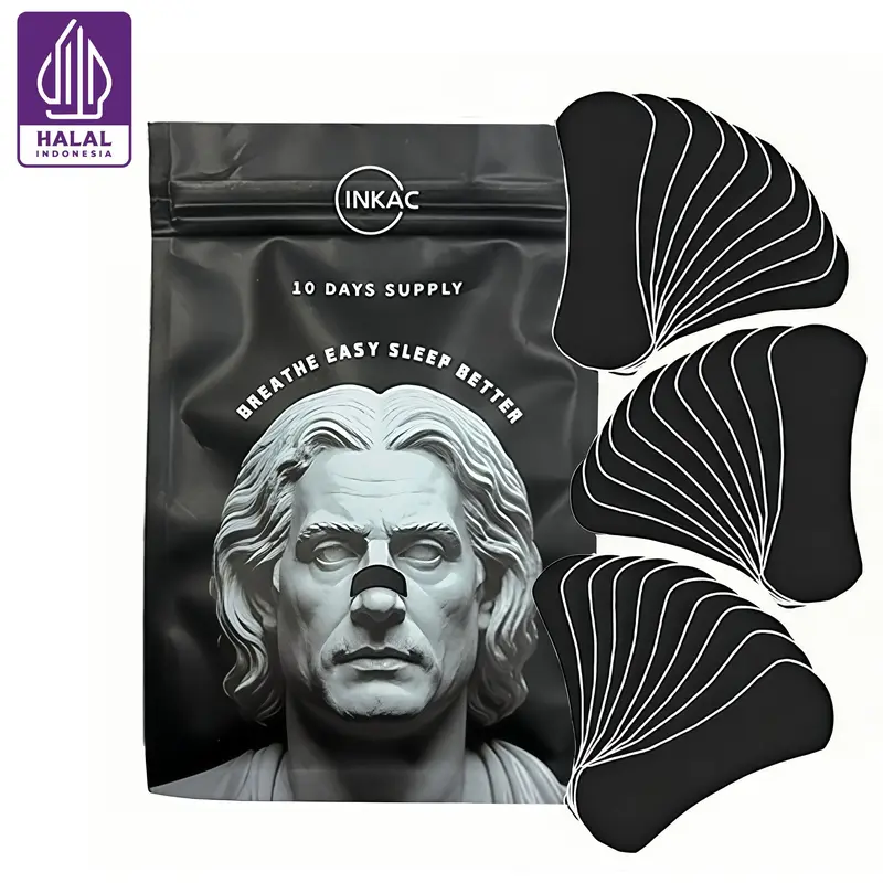 INKAC Nasal Strips Breath Better Membantu Mengurangi Dengkuran dan Meningkatkan Nasal Strips Plester Hidung Anti Snore Ngorok Nasal Plast Tape Breathe Right Extra Strength Cleaning 0