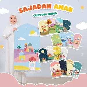 Vitto Kidswear Sejadah Sajadah Bisa Custom nama Anak Laki Perempuan Travel Custom Nama Anti Slip Premium Lucu bahan Canvas Empuk Tebal