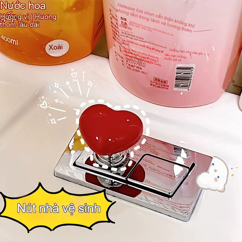 Product Introduction of Nắp Bồn Cầu Xả Ngược Nút Nhấn, Thiết Kế Tay Nắm Cửa Hình Trái Tim, Đa Chức Năng, Tiện Lợi, Sáng Tạo 0