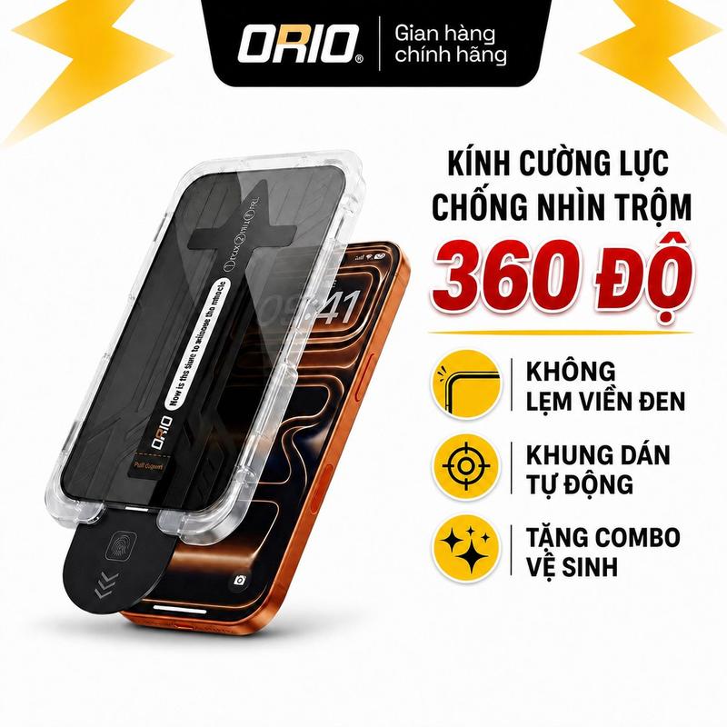 Kính Cường Lực iPhone Kingbull OR05 Chống Nhìn Trộm 360° 4 Góc Full Màn Viền Siêu Mỏng Nano Hạn Chế Vân Tay