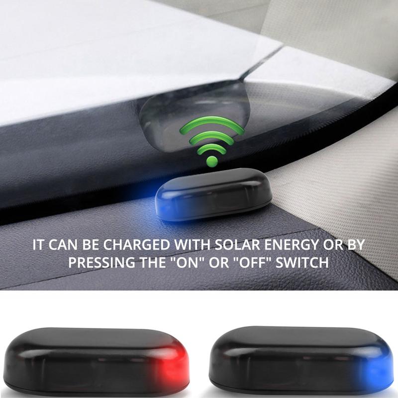 Car Solar Powered Security Dummy Alarm Wireless Warning Anti-Theft Caution Lamps LED Flashing Imitation Decorative Lights 6