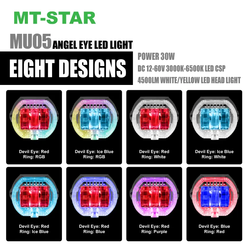 NEW MT-STAR MU05 Projie Biled Daymaker 3  Lensa  plus shroud dan devil jauh dekat d2 d3 Lampu untuk Car dan Motorcycle dengan kabel yang aman 2