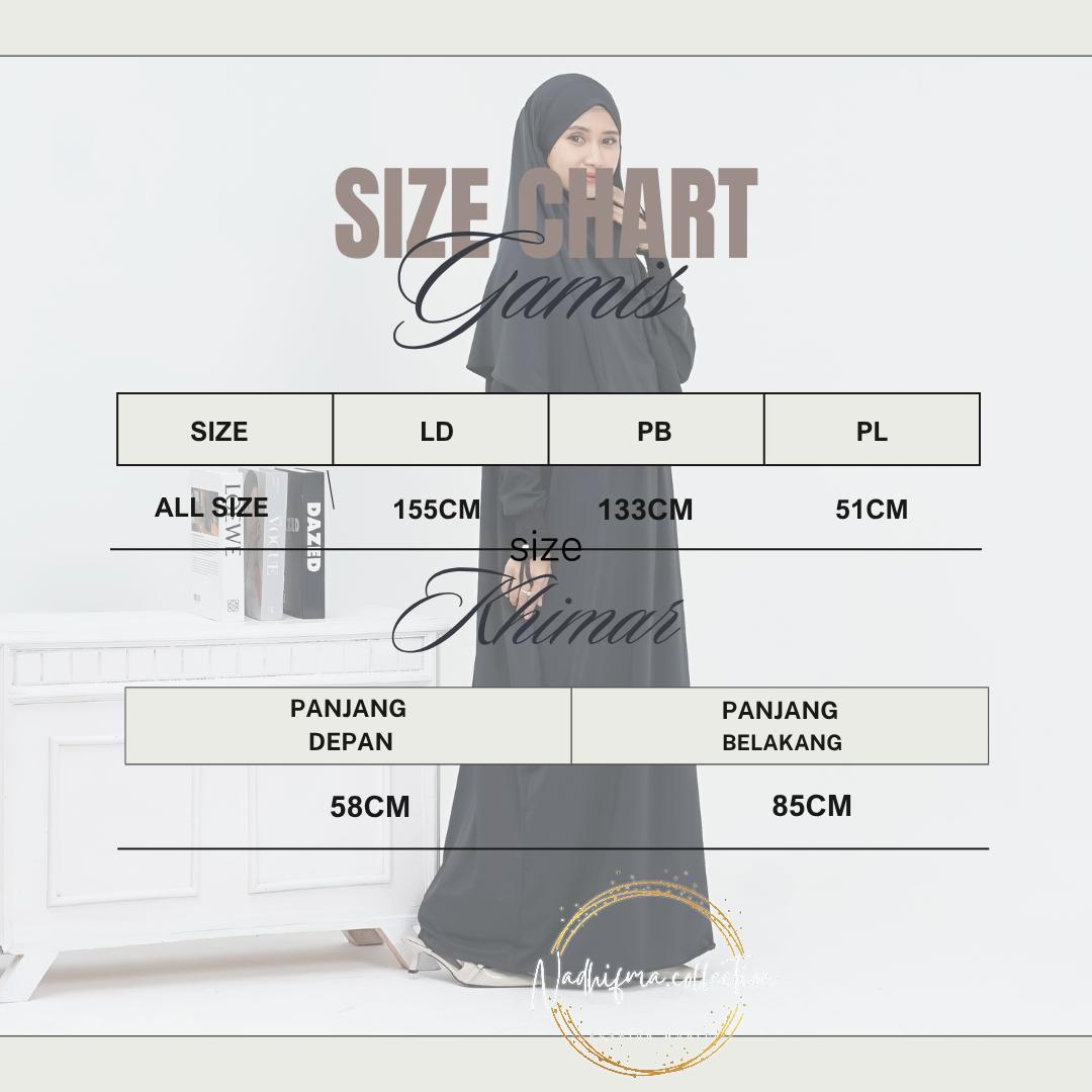 Dhafina Abaya Set Khimar Jersey dengan Kerudung French Khimar 3in1 Setelan Dress/Gamis Umroh Syari Muslim