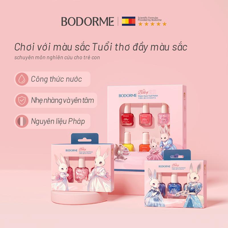 BODORME Sơn Móng Tay Trẻ Em  Không Mùi Dành Cho Bé Gái Bộ Mỹ Phẩm Rách Quà Tặng Đặc Biệt Cho Em Bé Thích Hợp Cho Móng Tay 0